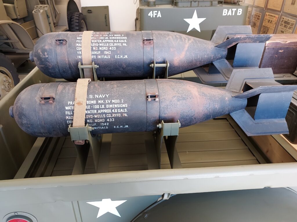 MK-15 practice bomb in trailer