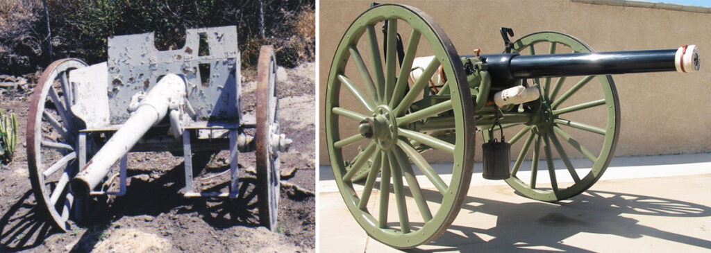 3.2 inch field gun before and after