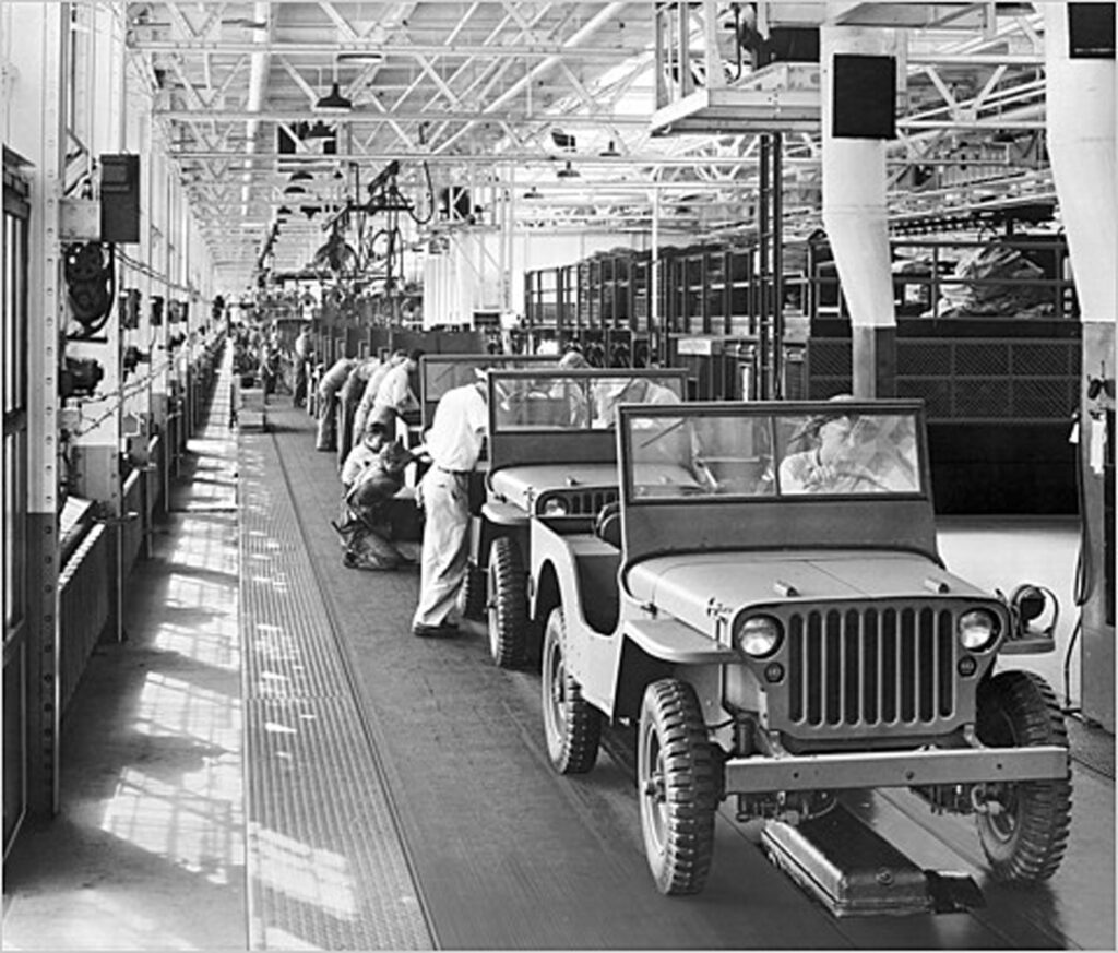 Willys MB Jeep in the factory